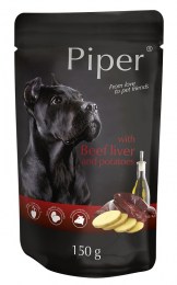 Piper Pouch Adult Beef Liver & Potatoes 150gr